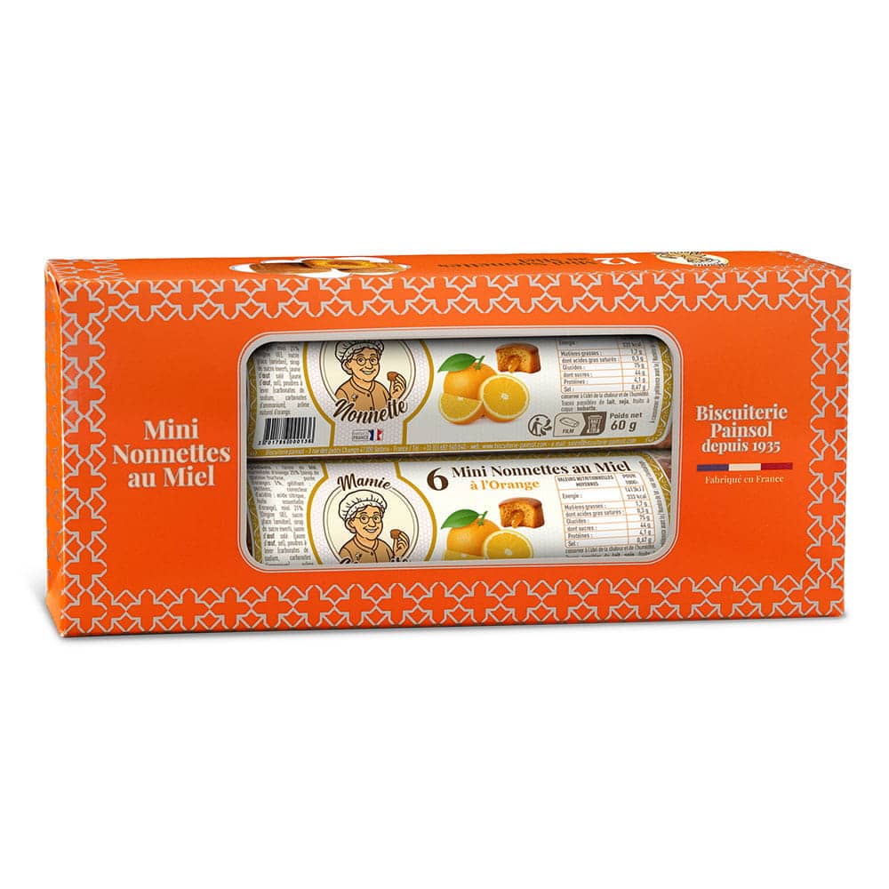 Boîte de 2 rouleaux de Mini Nonnettes de Mamie Nonnette 60g à l'Orange